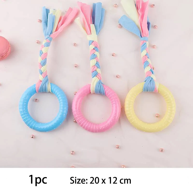 Jouets pour petits chiens à mâcher avec nœud TPR, résistant aux morsures, nettoyage des dents molaires, fournitures d'entraînement pour chiens, accessoires interactifs