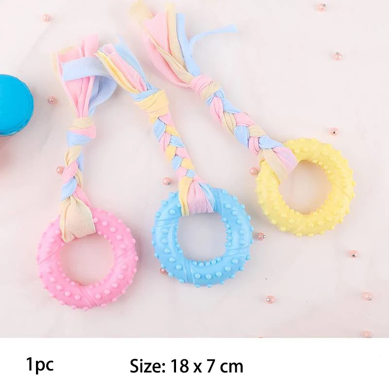 Jouets pour petits chiens à mâcher avec nœud TPR, résistant aux morsures, nettoyage des dents molaires, fournitures d'entraînement pour chiens, accessoires interactifs