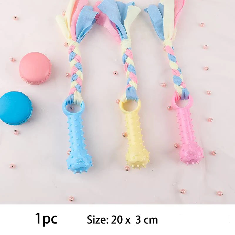 Jouets pour petits chiens à mâcher avec nœud TPR, résistant aux morsures, nettoyage des dents molaires, fournitures d'entraînement pour chiens, accessoires interactifs