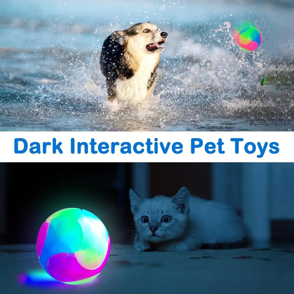 Balle élastique lumineuse à DEL pour, interactif, boules molaires à mâcher pour chien/chiot