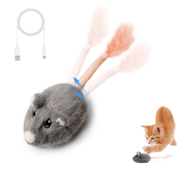 Souris en jouet Mobile Sonore Interactif Rechargeable pour chats