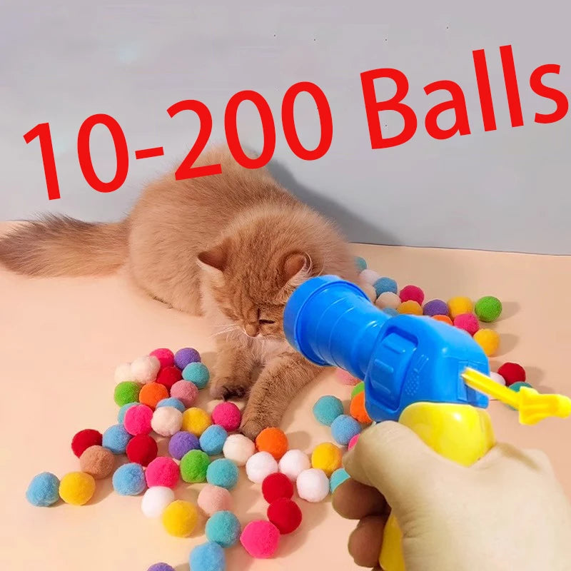 Mini pistolet de tir créatif, balle en peluche extensible pour chats