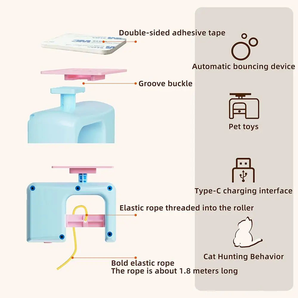 Corde élastique, oiseau volant automatique, jouet anti-Stress électrique pour chats