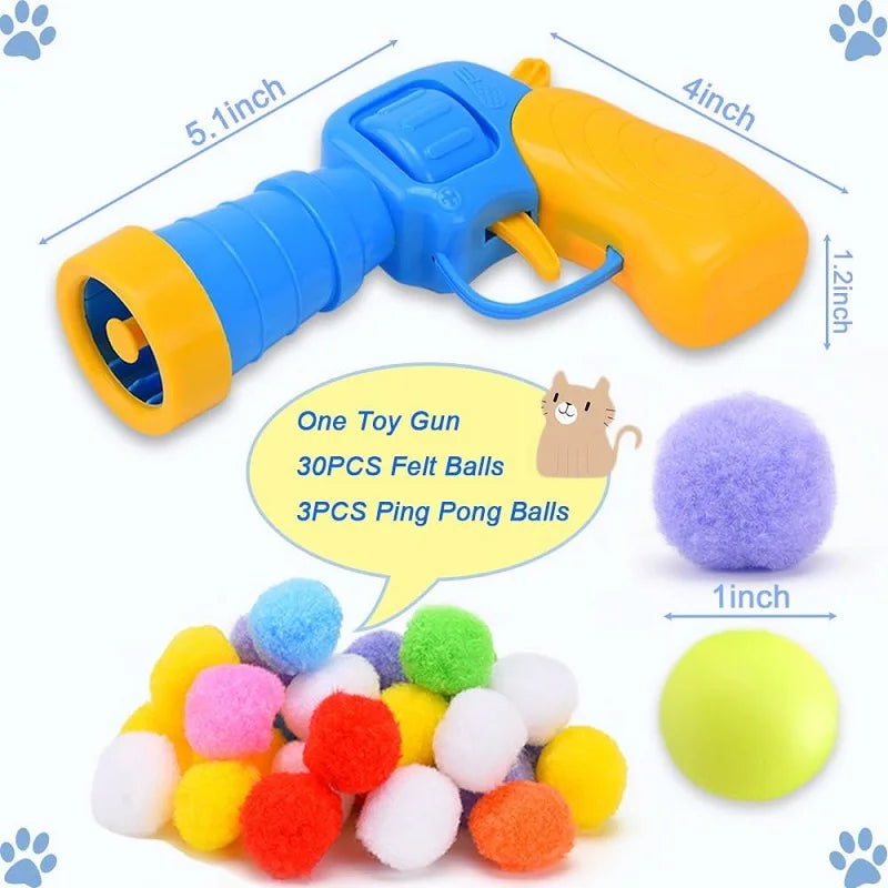 Mini pistolet de tir créatif, balle en peluche extensible pour chats