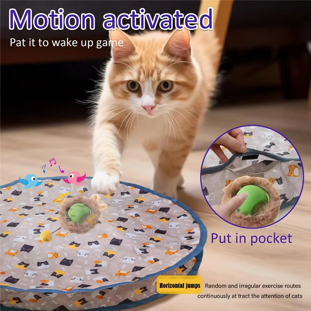 Balle interactive intelligente à rouler rapidement dans la pochette pour chaton