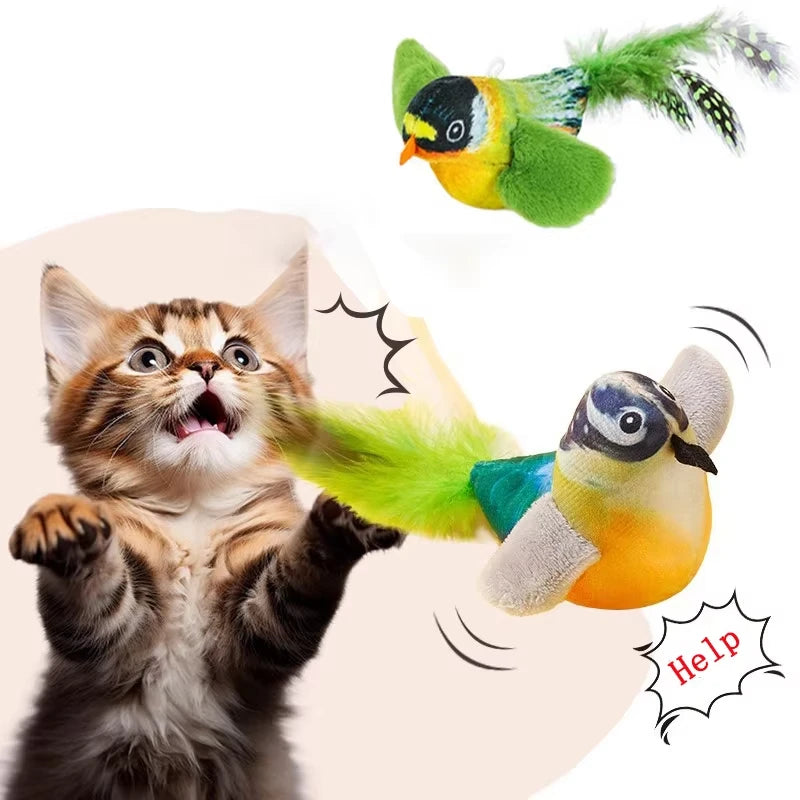 Jouet oiseau réalise pour chats